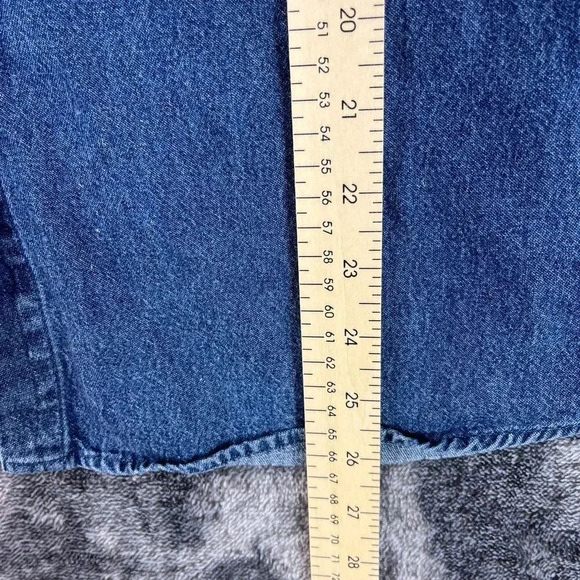 Vtg British Khaki Embroidered Horse Denim Button Up Women's 6 Chambray *READ - Picture 7 of 10